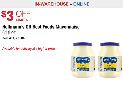 Costco: Hot Deal on Hellmann’s Mayonnaise – $3.00 off!! | Living Rich ...
