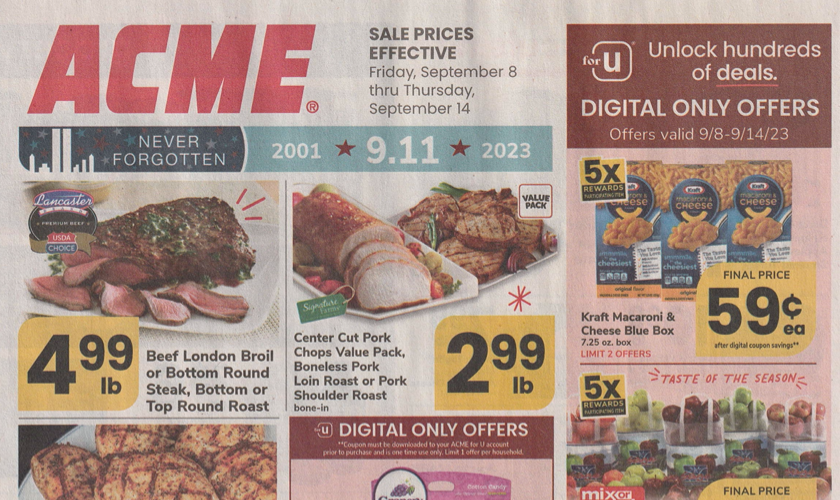 Acme Ad for the Week of 9/8/23 | Living Rich With Coupons®