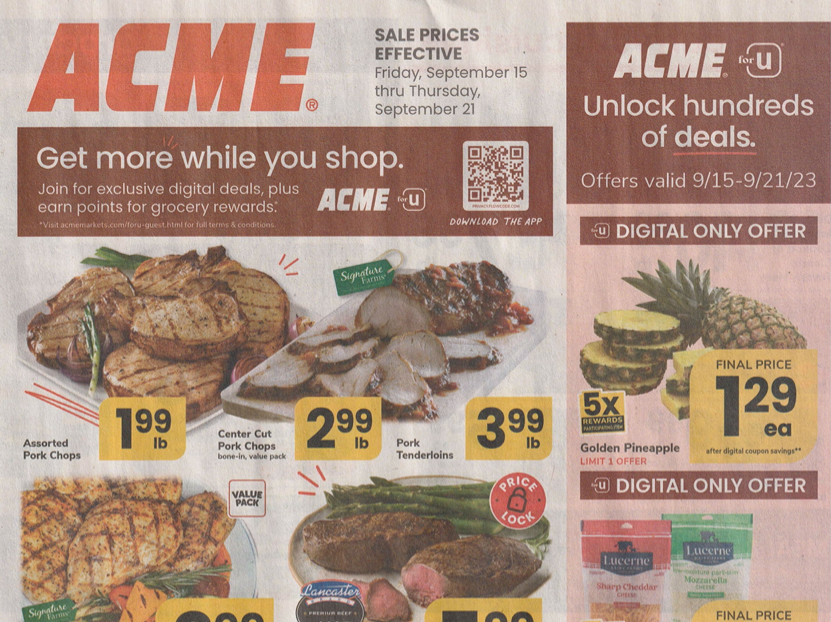 Acme Ad for the Week of 9/15/23 Living Rich With Coupons®