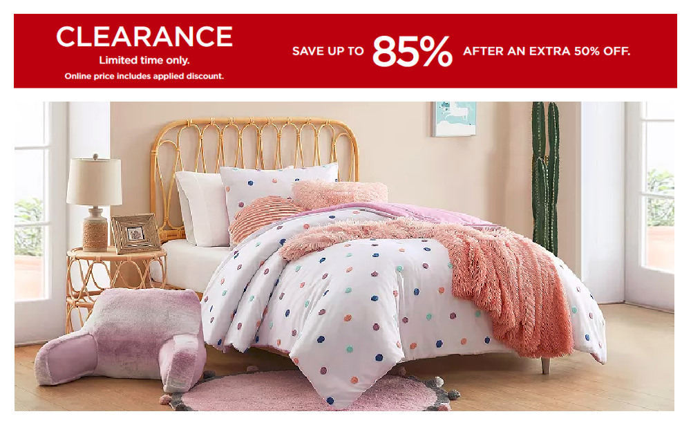 Up to 85% Off Clearance Sale at Kohl's with Extra 50% Off, Koolaburra by  UGG Kids Hannah Comforter Set with Shams in Twin $35 (reg. $140)