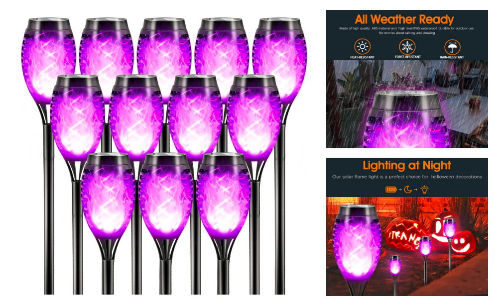 40 off coupon! Otdair Solar Lights Outdoor, 12 Packs 12LED Solar Torch