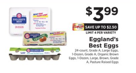 Egglands Best 24ct, Pasture Raised 12ct &amp; Organic 12ct Large Eggs as ...