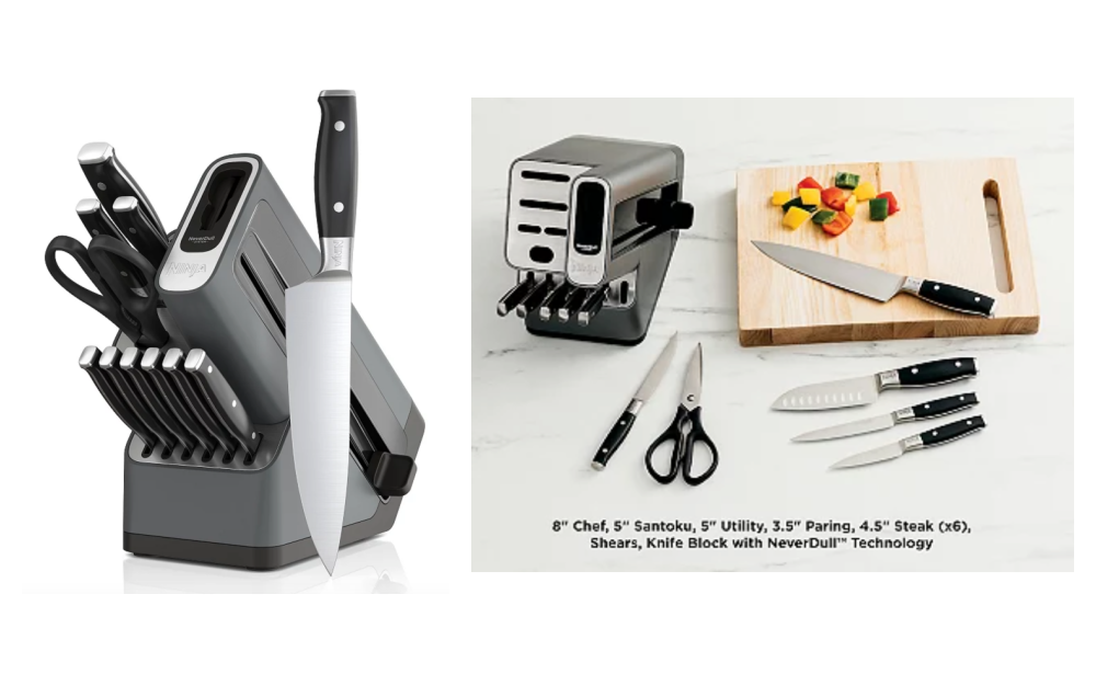 This Ninja knife set with a built-in sharpener is on sale at