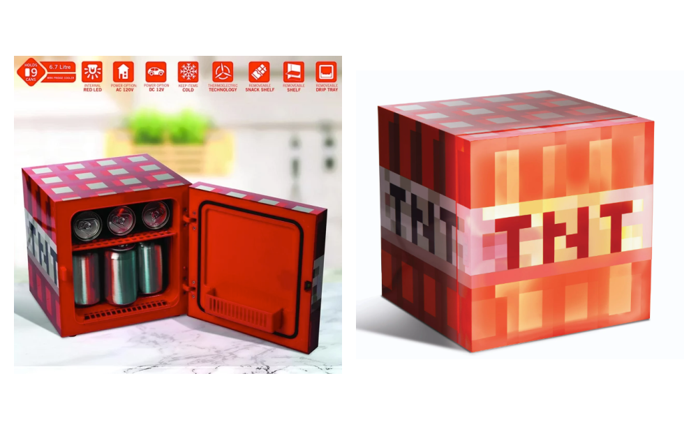 Minecraft Red TNT or Green Creeper x9 Can Mini Fridge $29.98 (Reg