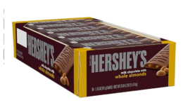 HERSHEY'S Milk Chocolate with Whole Almonds Candy Bars, 1.45 oz (36 Count)  {Amazon} just $.55/Bar