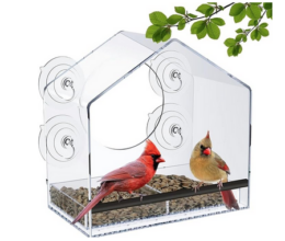42% off Large Acrylic Window Bird Feeder on Amazon!