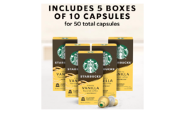 Starbucks Vanilla Flavored Nespresso Compatible Coffee Capsules (50 Count) $.48/Cup (Reg. $.80/Cup)