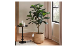 Home Depot 4ft Faux Fiddle Leaf Fig Tree in White Pot $49.99 (Reg. $100)