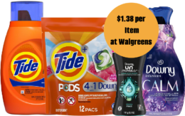 Tide & Downy Laundry Care only $1.38 each at Walgreens | Over 80% Savings!