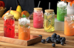 40% off Glass Drinking Cups with Straw 6ct Amazon | Smoothies, Coffee & more!