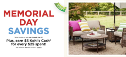 Kohl's Memorial Day Sale | $10 Off $25 + 15% Off Home + $5 KC for Every $25  + More