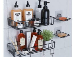 50% off Shower Caddy Organizer Shelf 2 Pack on Amazon | Great Ratings!