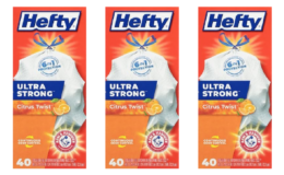 Get $10 Credit when you buy 3 Hefty Ultra Strong Tall Kitchen Trash Bags at Amazon | Stock Up Price