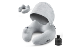 50% off Travel Pillow for Airplane with Hood on Amazon