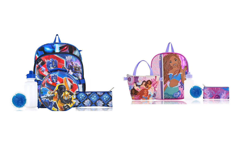 Transformers or The Little Mermaid 5pc. Backpack Set 5.09 (Reg. 29.