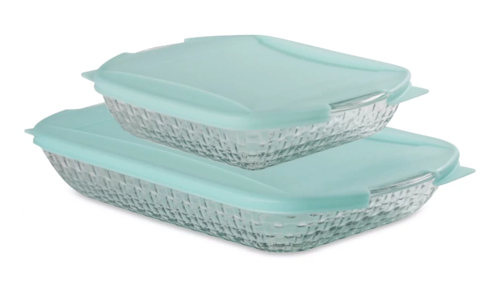 Anchor Hocking Basketweave Embossed 4-Piece Bakeware Bundle $14.93 (Reg ...