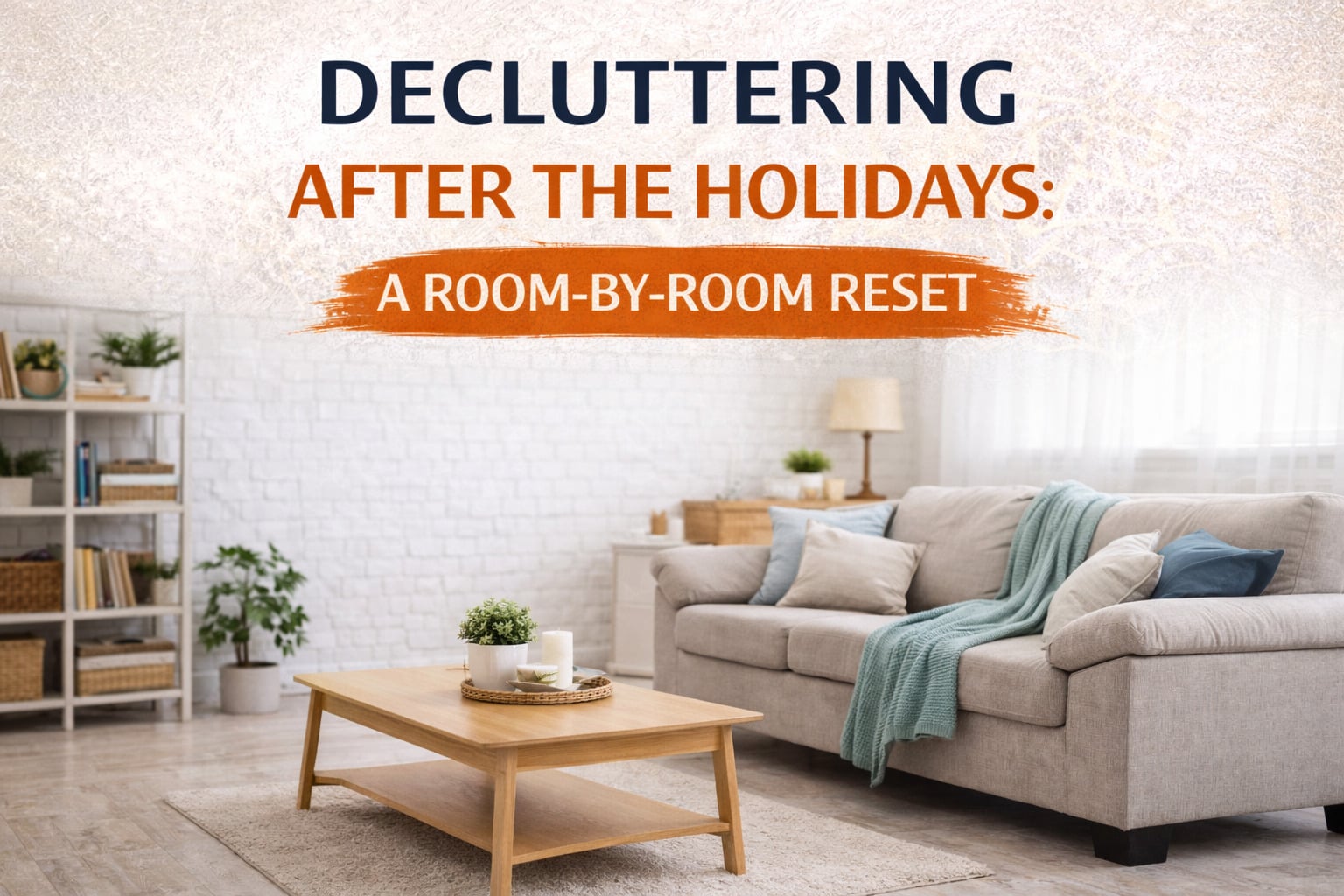 Decluttering living room after the holidays room-by-room