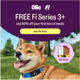 60% off First Box of Ollie Dog Food + Free Shipping + Free GPS Smart Collar