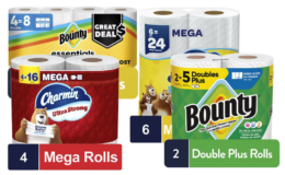 Pay $13 for $33 in Bounty & Charmin Paper Products at Walgreens!