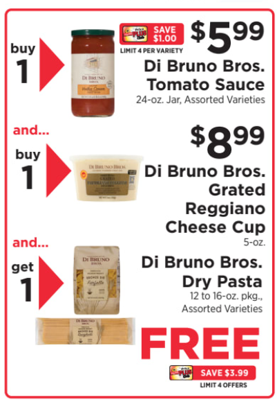 ShopRite Meal Deal | Buy Di Bruno Bros Tomato Sauce & Reggiano Cheese ...