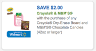 Crayola Dry Erase Board and M&M’s Coupon – Save $2 | Living Rich With ...