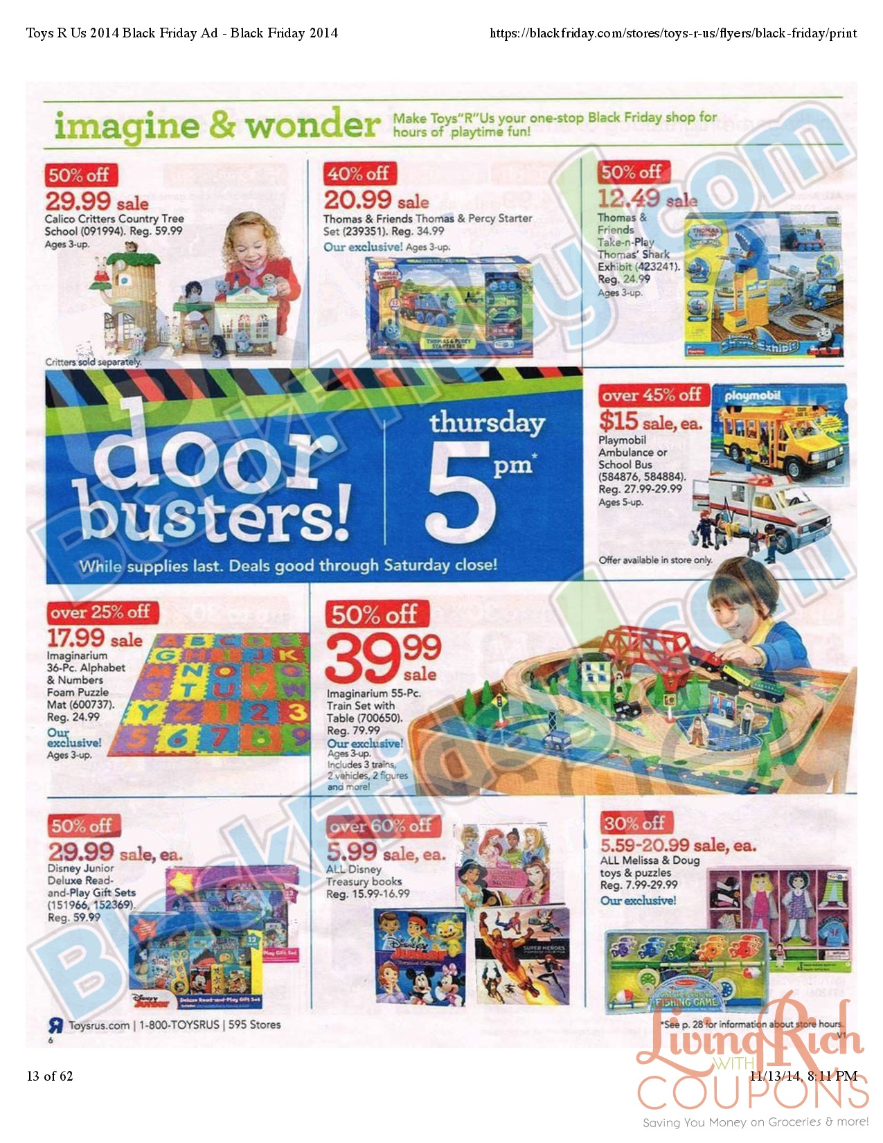 Toys R Us Black Friday Ad 2014, Black Friday Deals, Black Friday HoursLiving Rich With Coupons®
