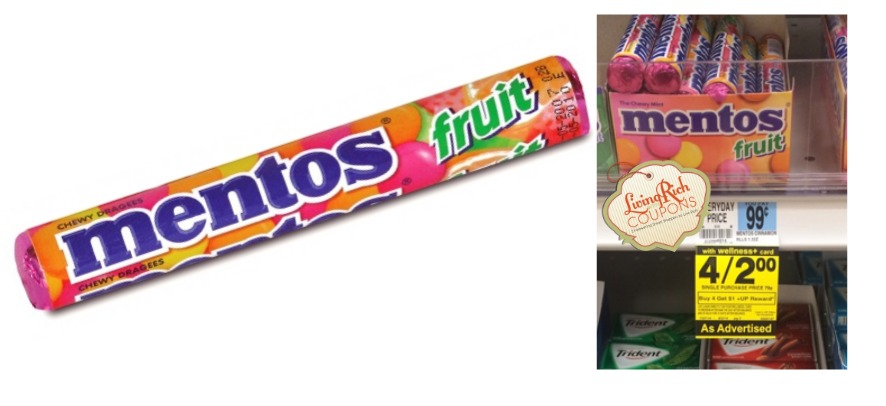 Mentos Coupon Now through, 8/2 Rite Aid has Mentos Fruit Chews on sale for ...